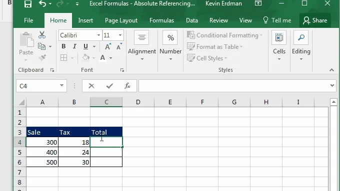 Excel Formulas Demonstration
